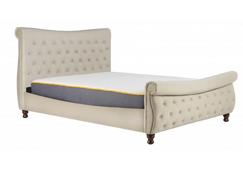 6ft Super King Copenhagen Chesterfield Scroll Back Velour Upholstered Bed Frame 1